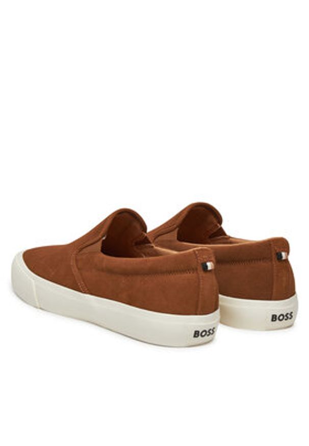 BOSS Tenisówki Aiden 50542116 Brązowy. Kolor: brązowy. Materiał: skóra, zamsz