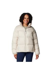 columbia - Kurtka sportowa damska Puffect II Full Zip Jacket. Kolor: beżowy. Materiał: poliester. Sport: turystyka piesza