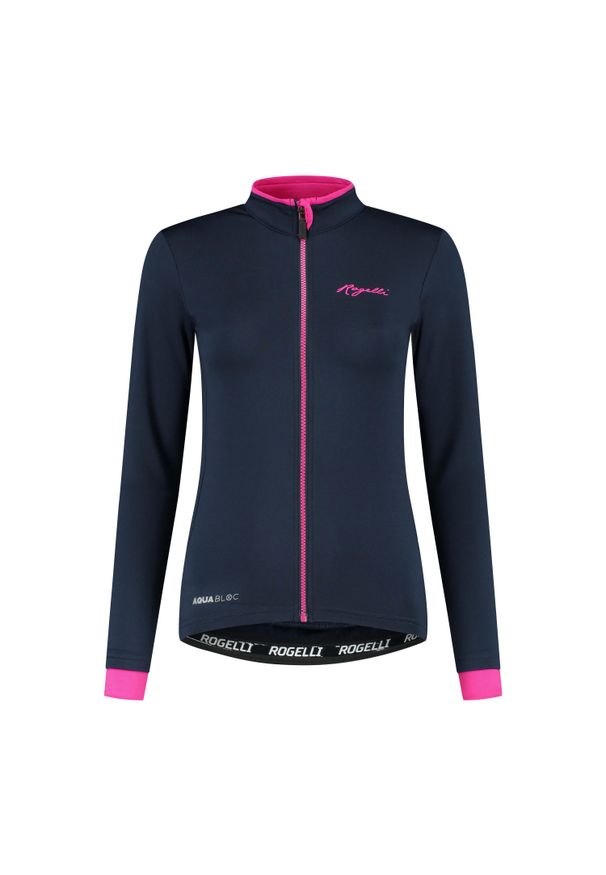 ROGELLI - Koszulka rowerowa damska Rogelli ESSENTIAL z długim rękawem, ocieplana. Kolor: różowy, niebieski, wielokolorowy, czarny. Długość rękawa: długi rękaw. Długość: długie. Sport: kolarstwo