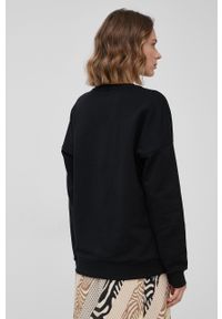Armani Exchange bluza bawełniana damska kolor czarny gładka. Kolor: czarny. Materiał: bawełna. Wzór: gładki