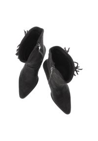 Czarne Botki S.Barski Damskie Modne Buty Na Obcasie. Okazja: na co dzień. Kolor: czarny. Materiał: materiał. Szerokość cholewki: normalna. Obcas: na obcasie. Styl: casual, street, elegancki, boho. Wysokość obcasa: średni #6