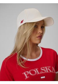 4f - 4F Czapka kibica z daszkiem uniseks - biała S/M (58cm). Kolor: biały. Materiał: tkanina, materiał, bawełna. Styl: casual, sportowy #2