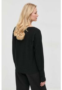 TwinSet - Twinset sweter wełniany damski kolor czarny lekki. Okazja: na co dzień. Kolor: czarny. Materiał: wełna. Długość rękawa: raglanowy rękaw. Styl: casual #3