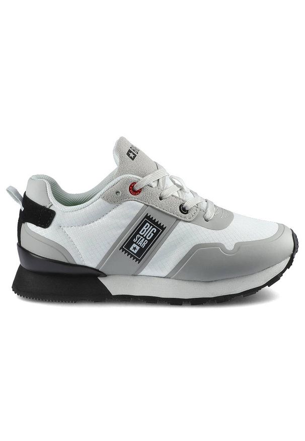 Big-Star - Białe Sneakersy Big Star Dziecięce Buty Ze Skóry. Okazja: na co dzień. Kolor: biały. Materiał: skóra ekologiczna, materiał. Szerokość cholewki: normalna