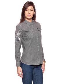 Wrangler - KOSZULA JEANSOWA DAMSKA WRANGLER L/S EAGLE DENIM SHIR GREY DENI W5178MR6E. Materiał: jeans, denim #6