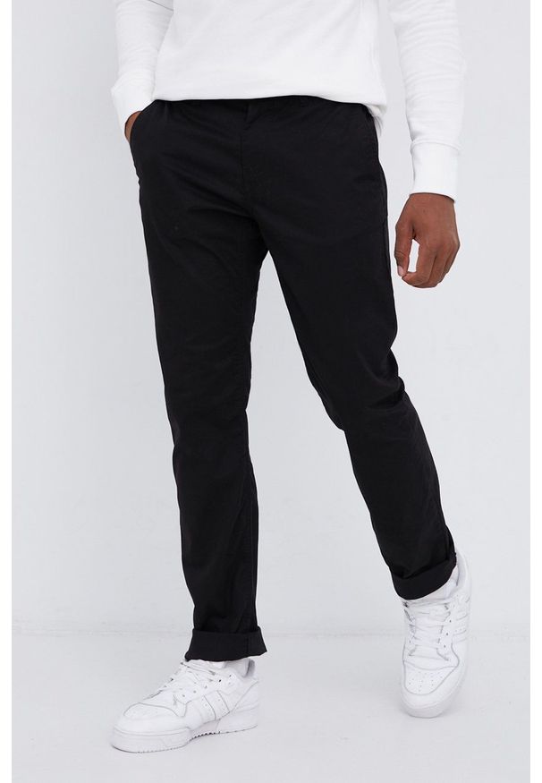 Tom Tailor - Spodnie. Kolor: czarny. Materiał: tkanina, bawełna