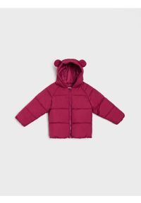 Sinsay - Pikowana kurtka puffer z kapturem z elementami 3D - różowy. Typ kołnierza: kaptur. Kolor: różowy #1