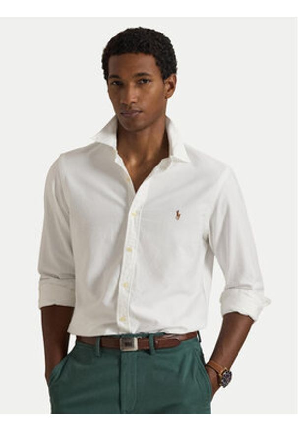 Polo Ralph Lauren Koszula Core Replen 710549084 Biały Slim Fit. Typ kołnierza: polo. Kolor: biały. Materiał: bawełna