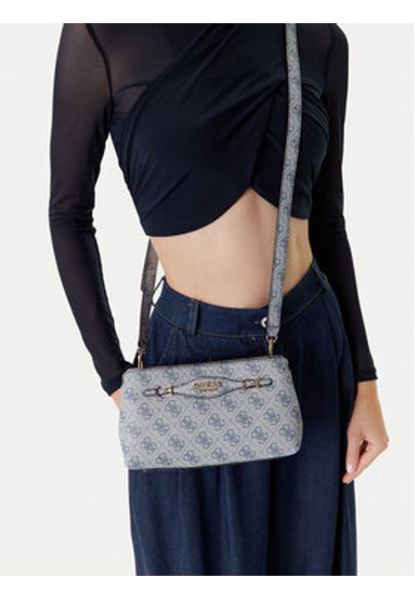 Guess Torebka Katya HWSG96 52120 Niebieski. Kolor: niebieski. Materiał: skórzane