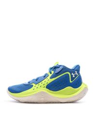 Dziecięce buty do koszykówki Under Armour School Jet '23. Kolor: niebieski, biały, wielokolorowy. Sport: koszykówka