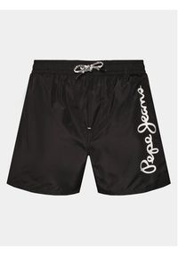 Pepe Jeans Szorty kąpielowe Logo Swimshort PMB10393 Czarny Regular Fit. Kolor: czarny. Materiał: syntetyk #3