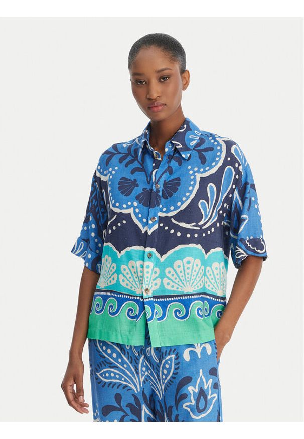 Banana Moon Koszula Hattie Clearive MYY56 Błękitny Regular Fit. Kolor: niebieski. Materiał: wiskoza