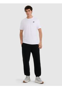 4f - 4F T-shirt regular gładki męski - biały XXL. Okazja: na co dzień. Kolor: biały. Materiał: materiał, bawełna. Wzór: gładki. Styl: casual
