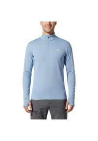 FJORK MERINO - T-shirt męski z długim rękawem, wykonany w 100% z wełny merynosów – Finn 210 Zip. Kolor: niebieski. Materiał: wełna. Długość rękawa: długi rękaw. Długość: długie. Sezon: zima. Sport: narciarstwo