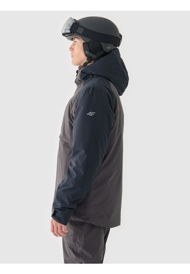 4f - 4F Kurtka narciarska membrana 8000 męska - szara XL. Okazja: na co dzień. Typ kołnierza: kaptur. Kolor: szary. Materiał: poliester, dzianina, materiał, tkanina. Sezon: zima. Styl: klasyczny, casual, sportowy