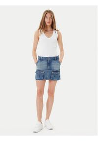 Karl Lagerfeld Jeans Spódnica jeansowa A3W12008 Niebieski Regular Fit. Kolor: niebieski. Materiał: bawełna