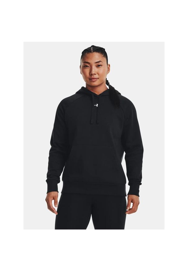 Under Armour - Bluza fitness damska UNDER ARMOUR Rival Fleece z kapturem. Typ kołnierza: kaptur. Kolor: czarny. Sport: fitness