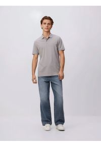 Reserved - Bawełniane polo regular fit - jasnoszary. Typ kołnierza: polo. Kolor: szary. Materiał: bawełna