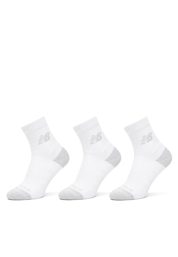 New Balance Zestaw 3 par wysokich skarpet unisex Active Cushion Quarter Socks LAS35204WT Biały. Kolor: biały. Materiał: poliester, materiał