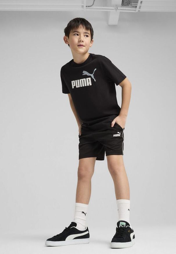 Puma - Młodzieżowa koszulka Essentials Colour z logo No.1 PUMA Black. Kolor: czarny. Materiał: guma. Wzór: nadruk