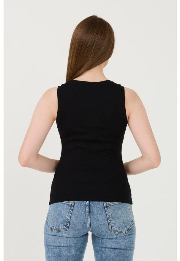 Karl Lagerfeld - KARL LAGERFELD Czarny top Logo Rib Tank. Kolor: czarny