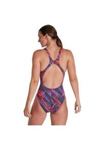 Strój kąpielowy Speedo Recordbreaker – Ultrafioletowy/Czerwony – Rozmiar 30. Kolor: różowy. Wzór: kolorowy
