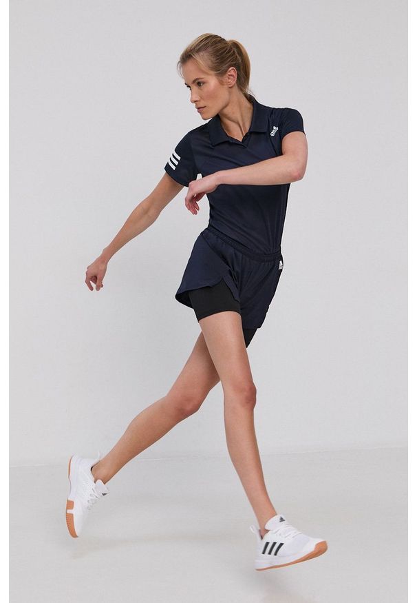 adidas Performance - Szorty. Okazja: na co dzień, na plażę. Kolor: niebieski. Materiał: materiał. Wzór: nadruk. Styl: casual