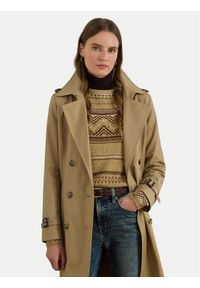 Lauren Ralph Lauren - LAUREN RALPH LAUREN Trencz 297951255004 Beżowy Regular Fit. Kolor: beżowy. Materiał: bawełna
