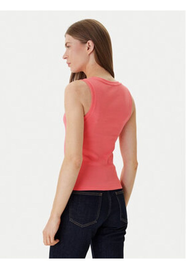 Tommy Jeans Top Essential DW0DW20673 Różowy Slim Fit. Kolor: różowy. Materiał: bawełna