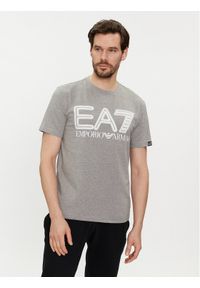 EA7 Emporio Armani T-Shirt 3DPT37 PJMUZ 3905 Szary Regular Fit. Kolor: szary. Materiał: bawełna