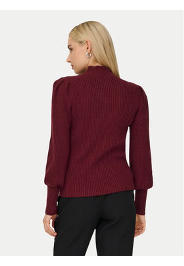only - ONLY Sweter Katia 15232494 Bordowy Regular Fit. Kolor: czerwony. Materiał: syntetyk