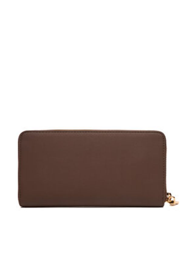 Love Moschino - LOVE MOSCHINO Duży Portfel Damski JC5692PP0NKD031A Brązowy. Kolor: brązowy. Materiał: skóra