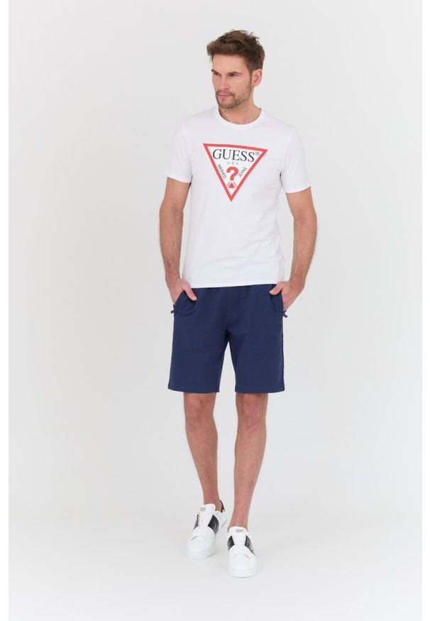 Guess - GUESS Granatowe męskie shorty Arlo, Rozmiar XXL. Kolor: niebieski