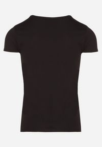 Born2be - Czarny Klasyczny T-shirt z Bawełny Fodena. Okazja: na co dzień. Kolor: czarny. Materiał: bawełna. Styl: klasyczny #5