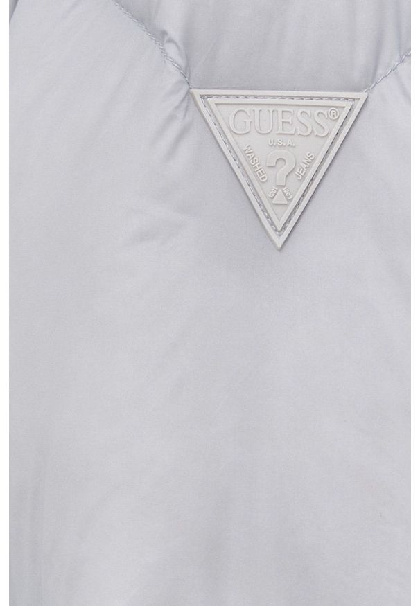 Guess Kurtka puchowa W1BL36.WE4S0 damska kolor szary zimowa. Okazja: na co dzień. Kolor: szary. Materiał: puch. Wzór: gładki. Sezon: zima. Styl: casual