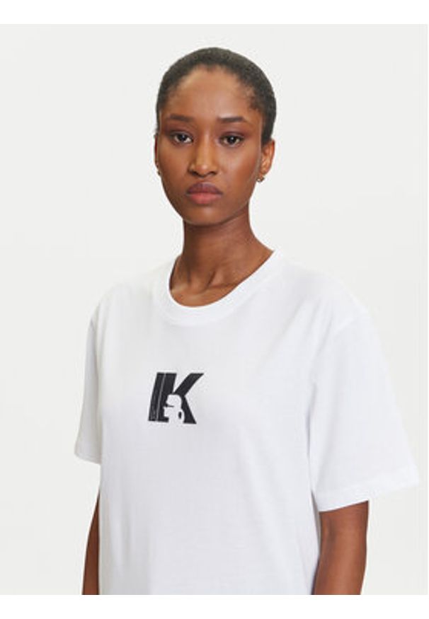 Karl Lagerfeld Jeans T-Shirt A3W17094 Biały Regular Fit. Kolor: biały. Materiał: bawełna