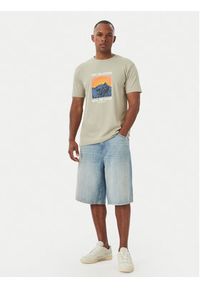 Quiksilver T-Shirt Feel The Outside EQYZT08004 Beżowy Regular Fit. Kolor: beżowy. Materiał: syntetyk #3