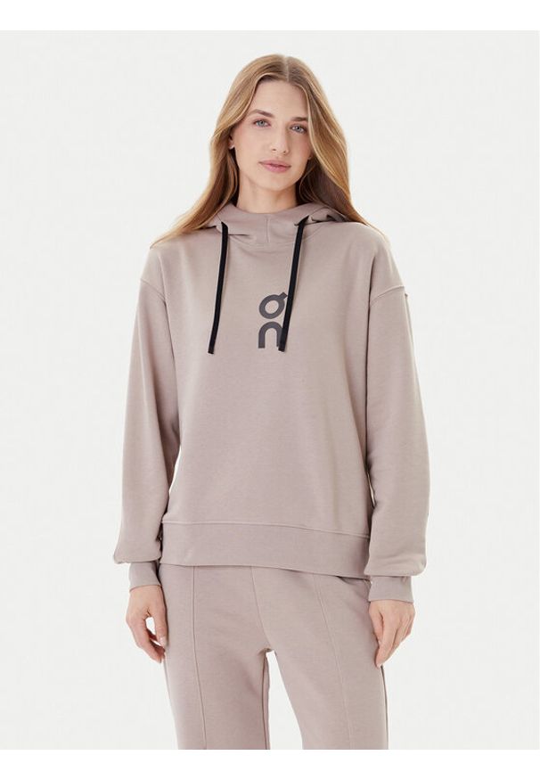 On Bluza Club Hoodie 1WE1004 Beżowy Relaxed Fit. Kolor: beżowy. Materiał: bawełna