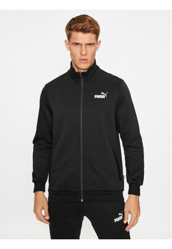 Puma Dres Clean Sweat Suit Fl 585841 Czarny Regular Fit. Kolor: czarny. Materiał: bawełna, dresówka, syntetyk