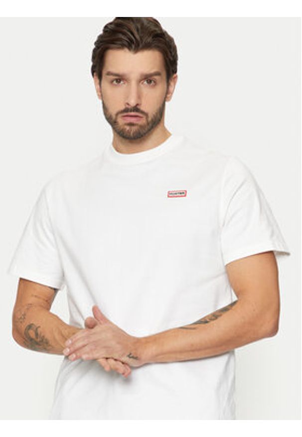 Hunter T-Shirt HARM0039242 Biały Regular Fit. Kolor: biały. Materiał: bawełna