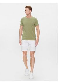 TOMMY HILFIGER - Tommy Hilfiger T-Shirt Stretch Slim Fit Tee MW0MW10800 Zielony Slim Fit. Kolor: zielony. Materiał: bawełna #2