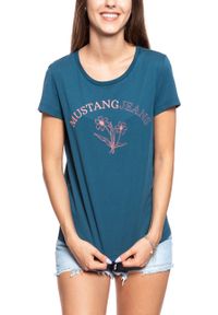 Mustang - MUSTANG T SHIRT DAMSKI Alina C Print Majolica Blue 1008934 5243. Wzór: nadruk #6