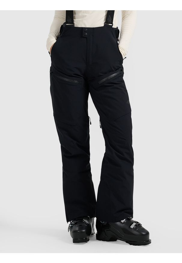 4f - 4F Spodnie narciarskie membrana 15000 damskie - czarne L. Kolor: czarny. Materiał: materiał. Technologia: Thinsulate. Wzór: gładki. Sezon: zima. Sport: narciarstwo