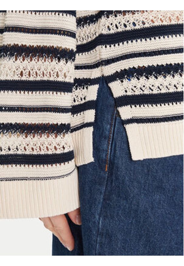 TOMMY HILFIGER - Tommy Hilfiger Sweter WW0WW46524 Beżowy Relaxed Fit. Kolor: beżowy. Materiał: bawełna