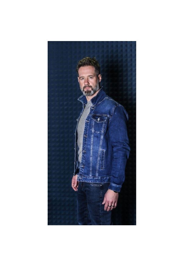 Pako Jeans - Kurtka Jeansowa Granatowa, Męska, Wiosenno-Letnia, Katana -PAKO JEANS. Kolor: niebieski. Materiał: tkanina, bawełna, elastan. Sezon: lato, wiosna. Styl: klasyczny