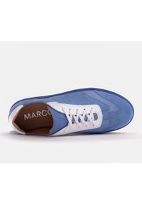 Marco Shoes Sportowe trampki z wysokiej jakości zamszu naturalnego niebieskie. Kolor: niebieski. Materiał: zamsz #7