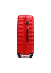 Wittchen - Duża walizka z ABS-u z żebrowaniem czerwona. Kolor: czerwony. Materiał: guma