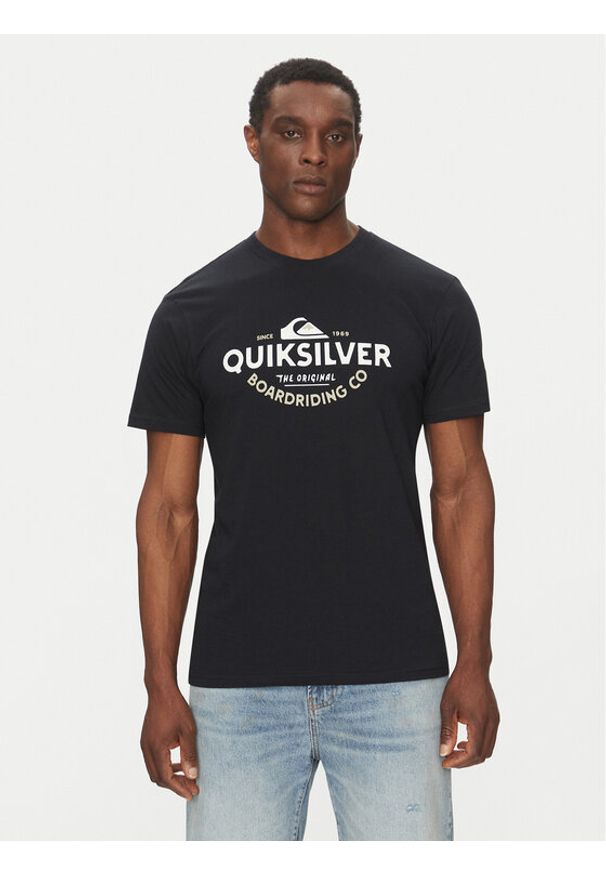 Quiksilver T-Shirt EQYZT08064 Czarny Regular Fit. Kolor: czarny. Materiał: bawełna