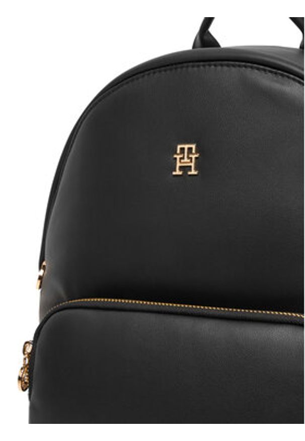 TOMMY HILFIGER - Tommy Hilfiger Plecak Popette Soft Dome AW0AW17652 Czarny. Kolor: czarny. Materiał: skóra