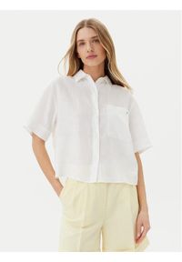 TOMMY HILFIGER - Tommy Hilfiger Koszula WW0WW44720 Biały Relaxed Fit. Kolor: biały. Materiał: len